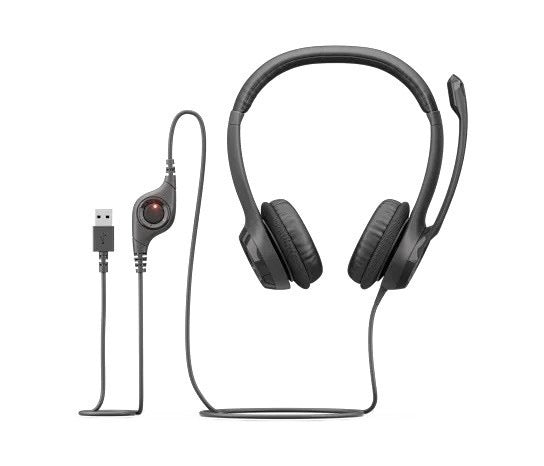Logitech H390 Black Over the Ear USB Computer Headset. Seal missing on box. New