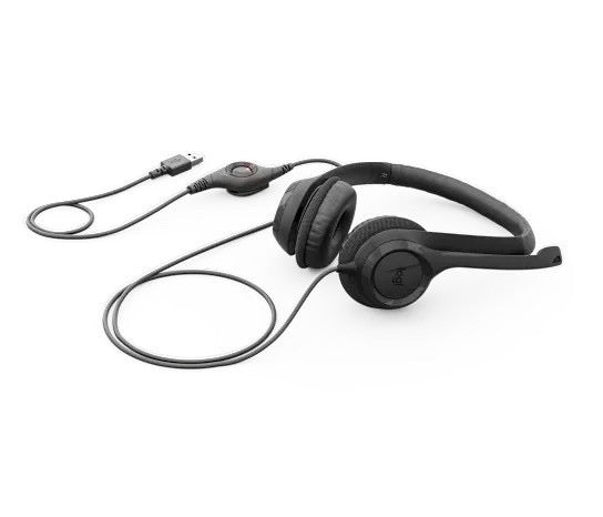 Logitech H390 Black Over the Ear USB Computer Headset. Seal missing on box. New