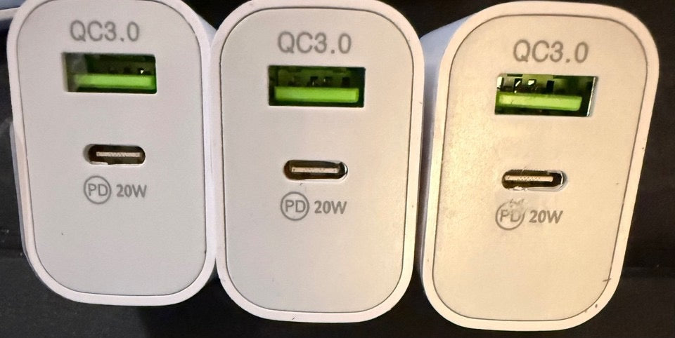 (Bundle)20W USB C Wall Charger Dual Port PD + QC3.0 Fast Charging 3 Pack!!!!